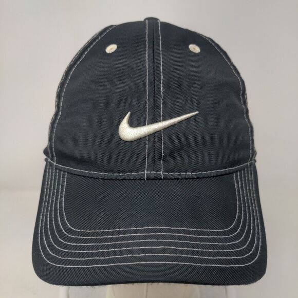 Nike Golf Swoosh Strapback Hat Black One Size Embroidered Adjustable - Picture 2 of 7
